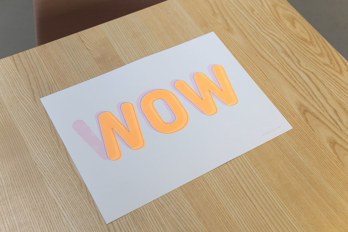 NOW WOW Plakat | Unikat aus Stift-Strichen