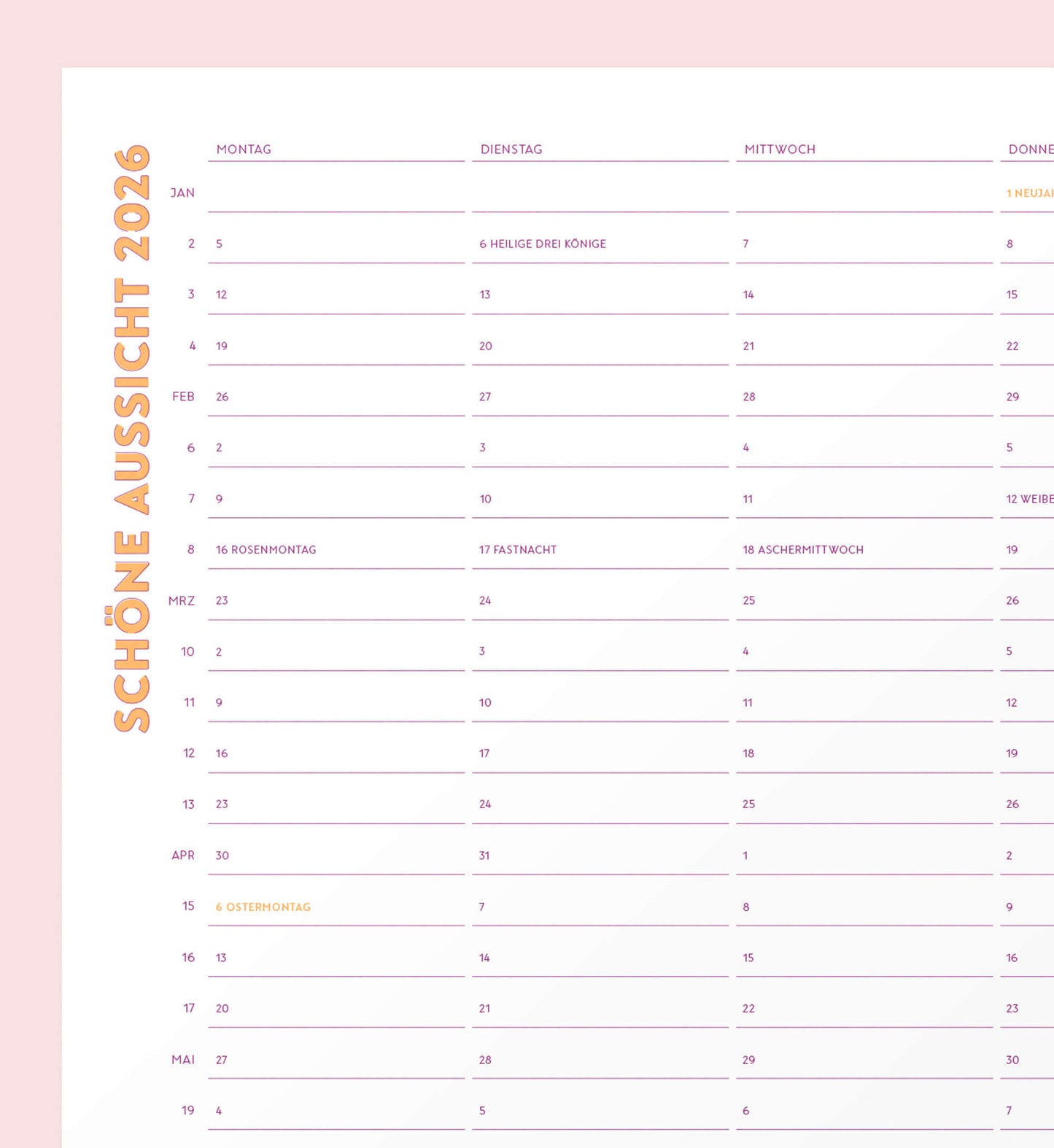 SCHÖNE AUSSICHT 2026 | Plakatkalender